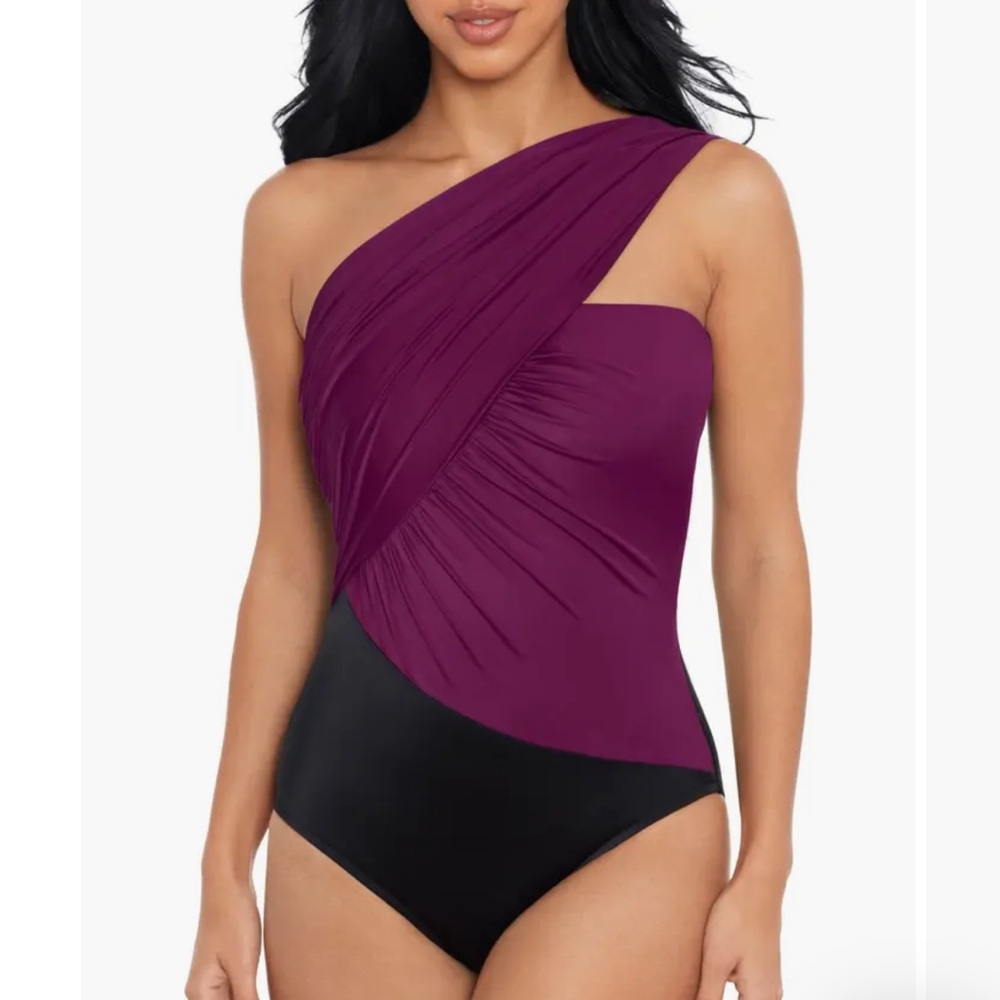 Magicsuit Goddess Colorblock One-Shoulder Convertible One-Piece Swimsuit